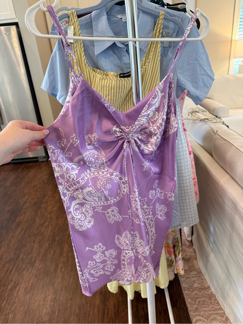 Lilac Paisley Satin Cami Top